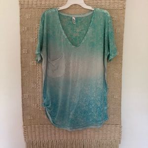 Sheer deep V-Neck tee